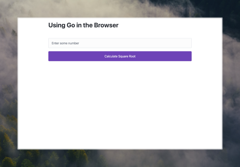 Screenshot of styled square root calculator web page